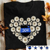 Thin Blue Line Daisy Heart Personalized Police Shirt