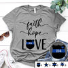 Thin Blue Line Faith Hope Love Personalized Police Shirt