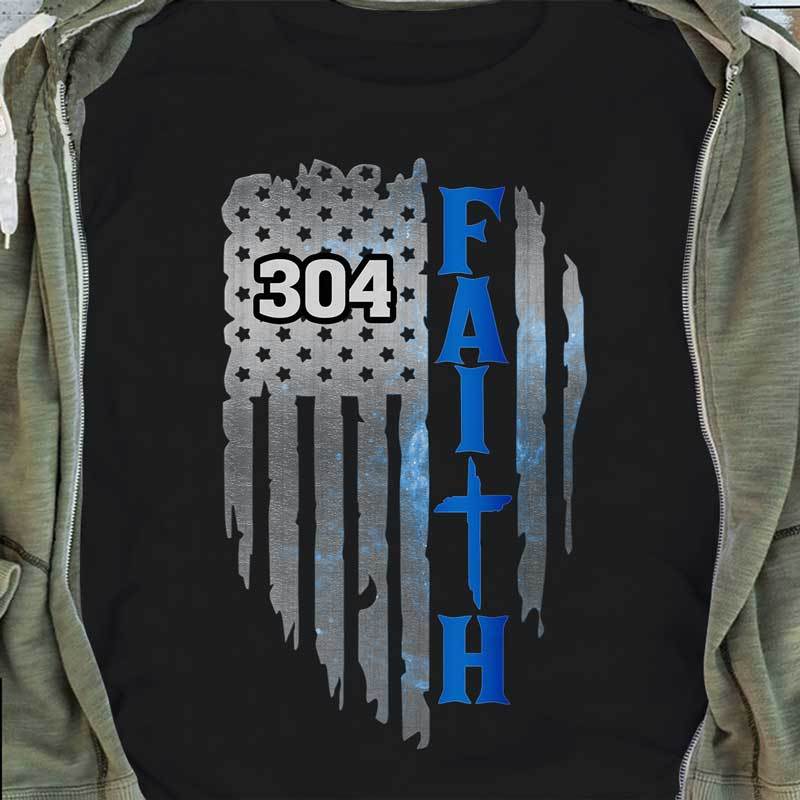 Thin Blue Line Faith Personalized Police Shirt