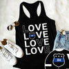 Thin Blue Line Love Love Love Personalized Police Shirt
