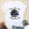 Thin Blue Line Sunflower Because He Is Mine Personalized Police Shirt