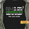 Thin Green Line Dad Number Of Kids Personalized Shirt