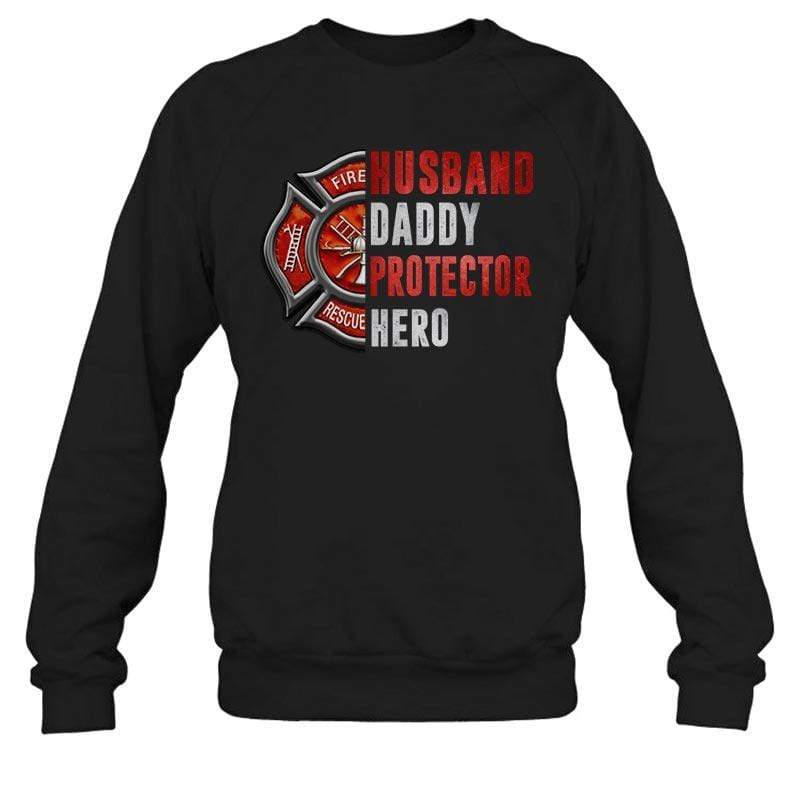 TRL - Husband Daddy Protector Hero Half Firefighter Emblem Shirt