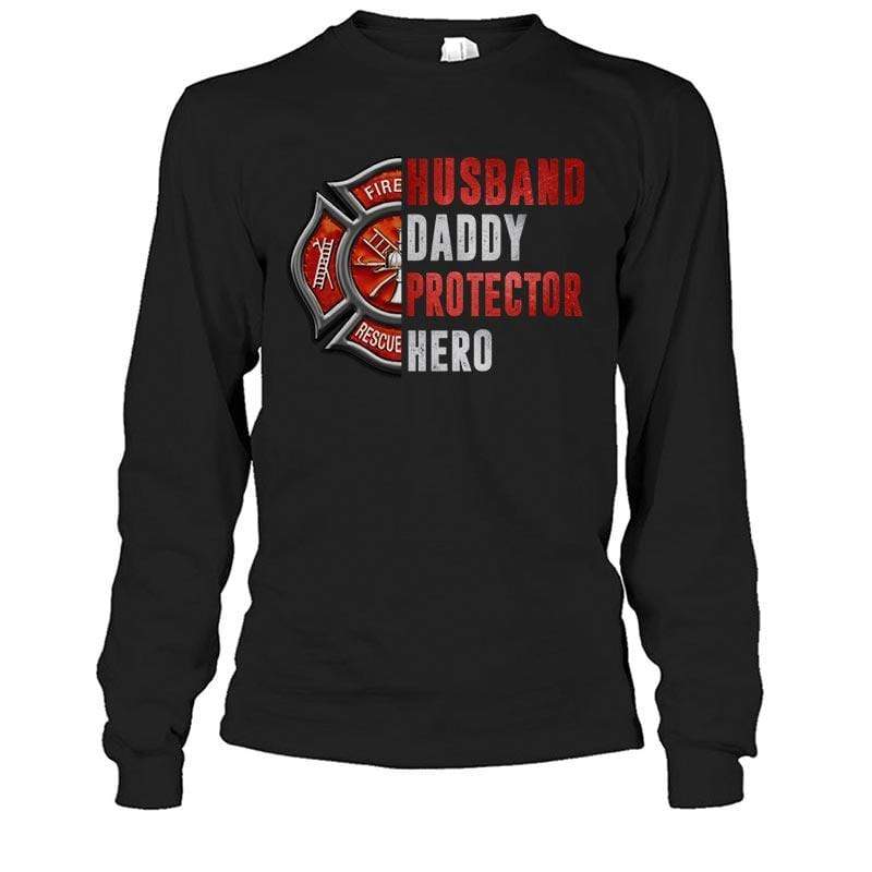 TRL - Husband Daddy Protector Hero Half Firefighter Emblem Shirt
