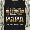 My Greatest Blessing Calls Me Papa Retro Personalize Veteran Shirt