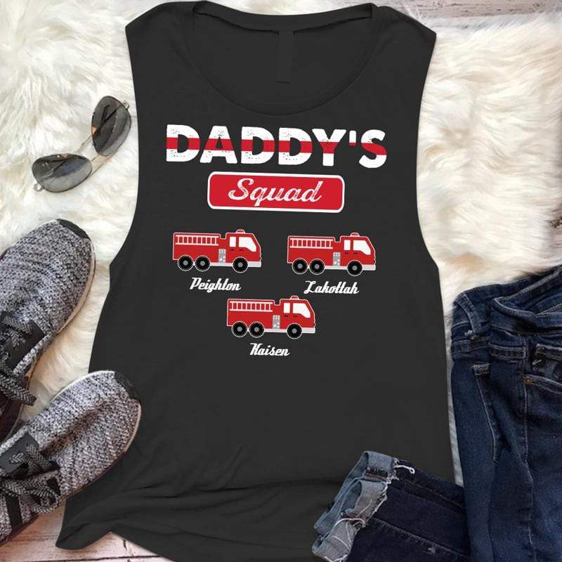 Tank top Unisex Tank / Black Unisex Tank / XS Daddy Firefighter Squad Personalized Tank Top