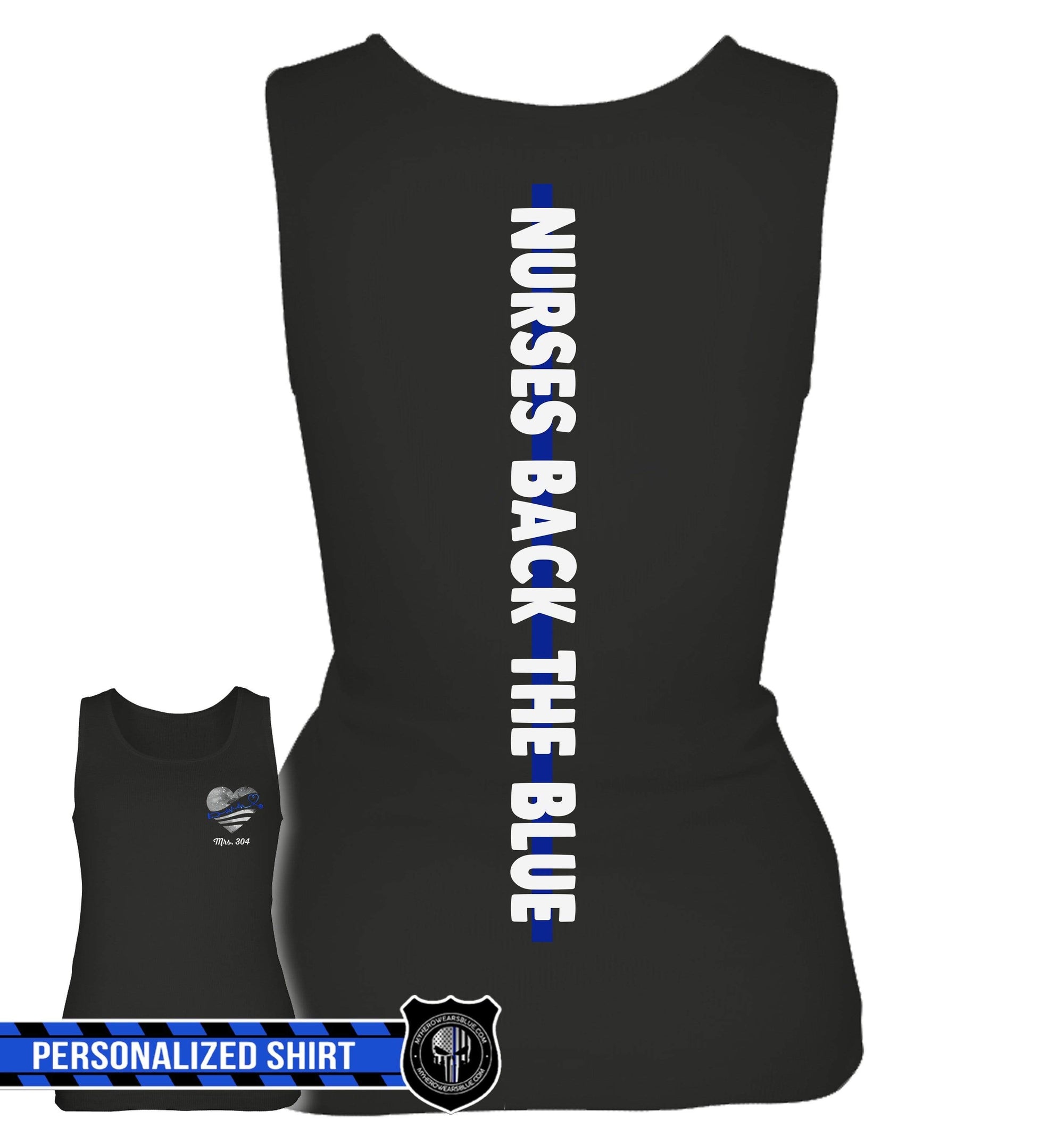 Tank Top Premium Women's Tank / XS / Black Personalized Tanktop - Support The Line - Nurse
