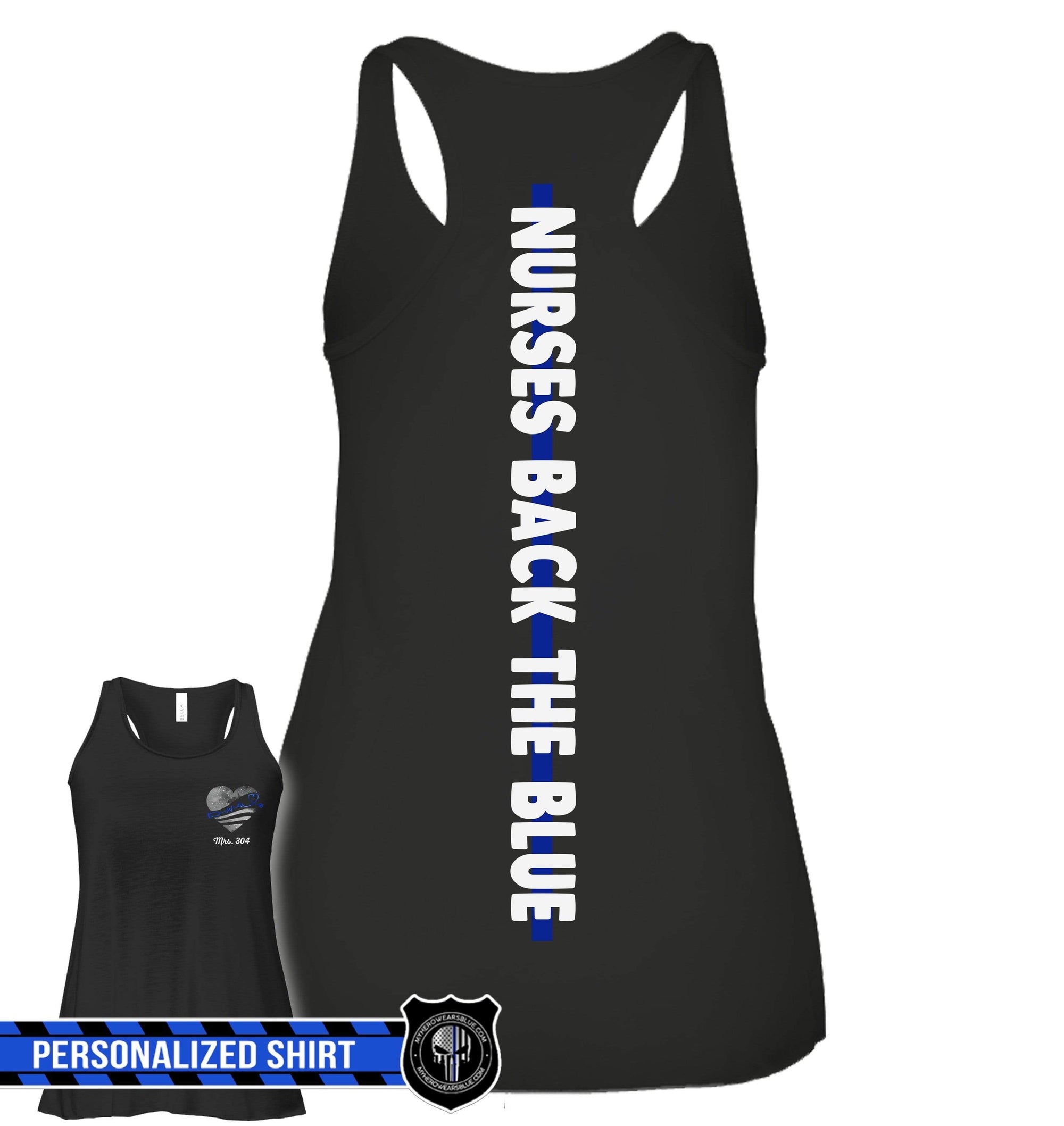 Tank Top Standard Women's Tank / XS / Black Personalized Tanktop - Support The Line - Nurse