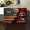 Half Flag Firefighter Bunker Gear Unit Number Canvas Personalized Wood Prints