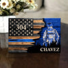 Half Flag Police Suit Canvas Personalized Wood Prints