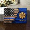 Half Thin Blue Line Flag Sheriff Badge Canvas Personalized Wood Prints