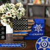 Half Thin Blue Line Flag - Deputy Sheriff Badge Canvas Personalized Wood Prints