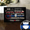 Thin Blue Line - Police And Nurse She Saves Lives He Protects Canvas Personalized Wood Prints