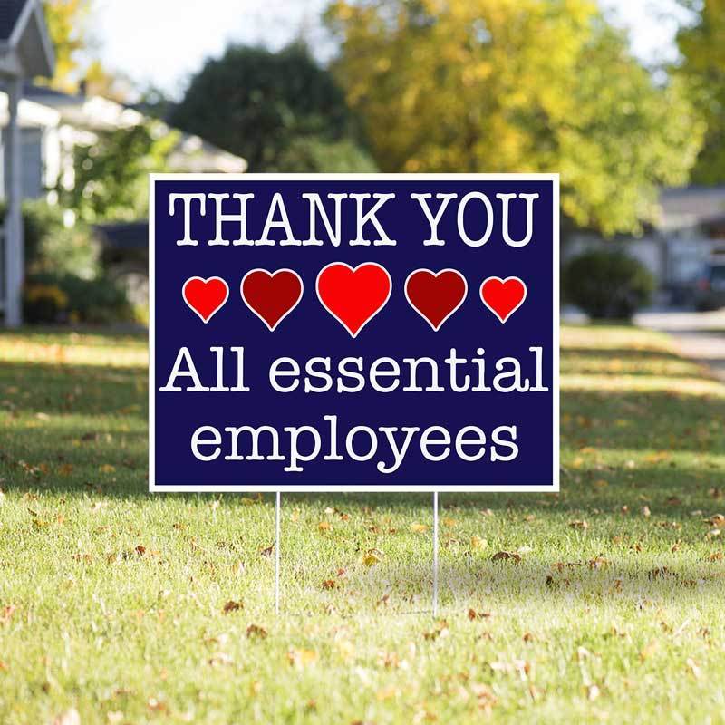 TBL - Thank You All Essential Employees Yard Sign